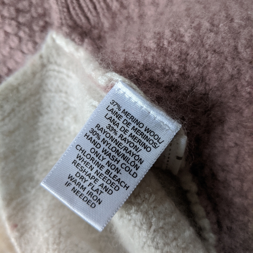 LOFT Colorblock Chunky Wool Knit Top Size Medium - Picture 5 of 6